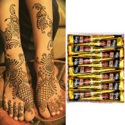 Indisk henna tillfällig, kroppstatuering klistra in kottar