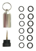 Mini aluminium scuba tank med 12 o ringar mässing pick dyk nyckelring dyk reparationssats