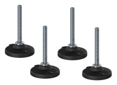 Rostfri avställningsfot M12x100x80mm plastfot med hål1000kg - Set om 4