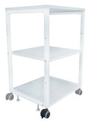 RACK Hylla Bord på hjul Rullbord Skrivare vagn Trävagn med 3 hyllplan Förvaring 49 x 42 x 75,5 cm