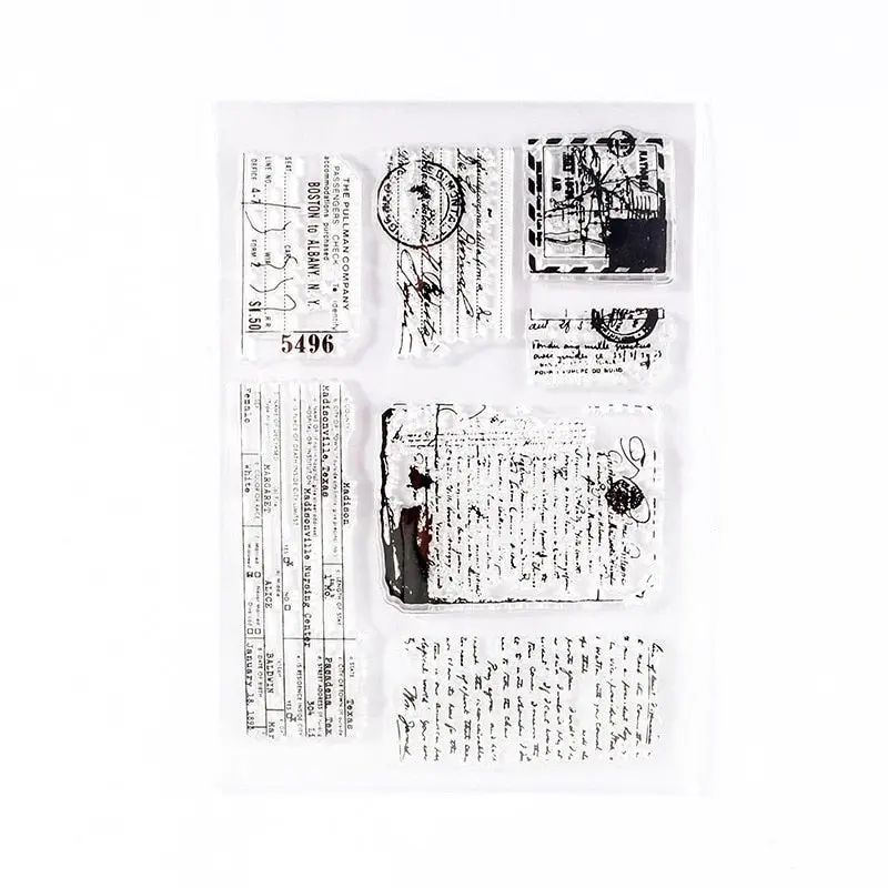 Minimalistisk svart vit transparent kreativ retrostämpel