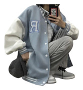 Brevbroderi ståkrage japanska streetwear