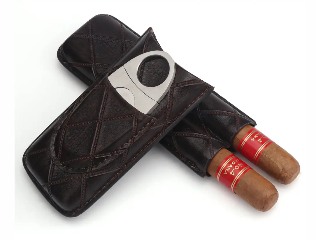 Lyxigt cigarrfodral för 2 cigarrer