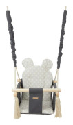 Babygunga - babygunga - med öron - max 20 kg - grå, krämfärgade diamanter