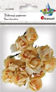 Titanum Paper roses on a wire, cream 25mm 12pcs