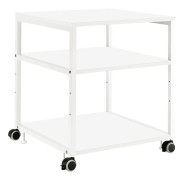 RACK Hylla Bord på hjul Rullbord Skrivare stor kapacitet med 3 hyllplan Förvaring 60 x 60 x 69 cm