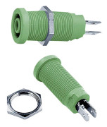Stäubli XEB-1R Säkerhets Labhylsa Hona inbyggd vertikal Stift-Ø: 4 mm Grön 1 st