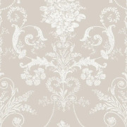Laura Ashley - Non-woven tapet - Josette White & Dove Grey - 10mx52cm