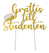 Grattis till Studenten Gold Cake Topper 1st