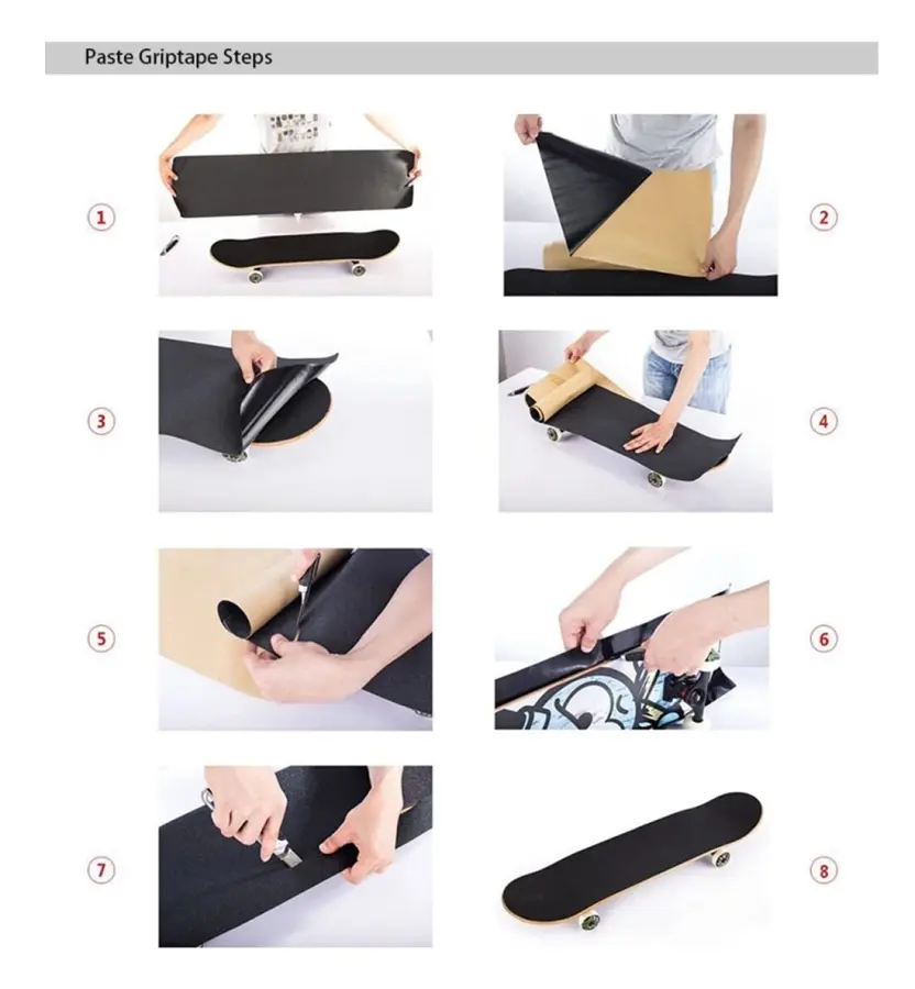 Longboard sandpappers grepptejp - svart pvc skateboard