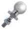 dragkula 50 mm rakt stål M16 x 55 mm silver