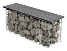 WPC Gabionbänk Stenkorg 100x30x45cm grå [pro.tec]