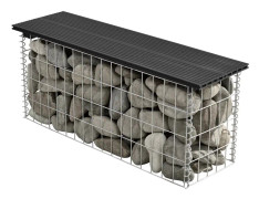 WPC Gabionbänk Stenkorg 100x30x45cm svart [pro.tec]