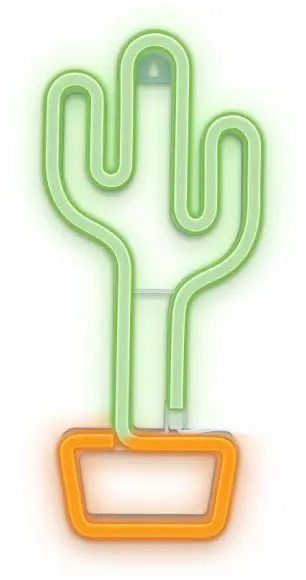 Forever Light Neon LED-ljus Kaktus, batteri + USB FLNEO2, Orange/Grön