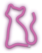 Forever Light Neon LED-ljus Katt, batteri + USB FLNEO4, Rosa