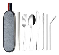 Resebestick, 8 Delar - Silver