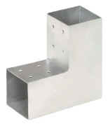 vidaXL Stolpbeslag L-form galvaniserad metall 81x81 mm