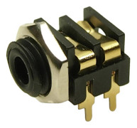 Cliff CL13845G Jackplugg 3,5 mm Anslutning, infälld horisontell Polantal: 2 Mono Svart 1 st