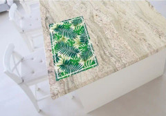 Set med 2 exotiska placemats - 100% vinyl - 35 x 49,5 cm - Djungelmönster 5 - Grön och vit