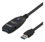 USB 3.0 förlängningskabel A ha-A ho Aktiv Svart 3m