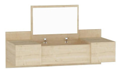 OBURUS Sminkbord 100 cm Blå/Natur