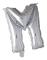 Folieballong med bokstäver i silver 41 cm