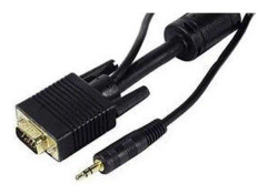 S-VGA-monitorkabel + ljud, 15-stifts HD D-Sub hane/hane, 5,0 m med integrerad ljudkabel (137221)