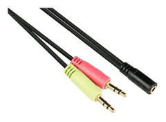 Bra anslutningar headsetadapter - 2X 3-stifts 3,5 mm jack-kontakt till 4-stifts 3,5 mm jack-uttag - Y-ljudkabel för ljud och mikrofon - CTIA-stifttill