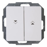 KOPP - Blindströmbrytare - Paris - Inbyggd - 1-vägs Dubbelströmbrytare - Arctic Gloss White