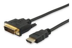 Equip 119322, 2 m, HDMI, DVI-D, Hanstik, Hanstik, Guld