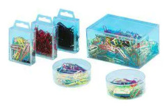 WEDO gem, plastbelagd, längd: 27 mm, röd, gjord av metall med plastbeläggning, i transparent rund kartong (901 244302)