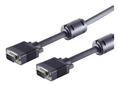 S/CONN maximal anslutning S-VGA-monitorkabel, 2 x 15-stift. HDD-kontakt, skärmad, 75 Ohm, med inkapslat hölje, svart, 0,2m (78056-0,2)