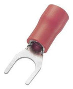  TRU COMPONENTS 745254 Gaffelkabelsko 0.50 mm² 1.50 mm² Hål-Ø=4.3 mm Delisolerad Röd 100 st