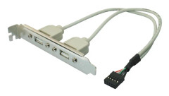 S/CONN maximal anslutning USB 2.0-fäste, 2 x USB A-uttag till 10-stiftskontakt för moderkort (75620)