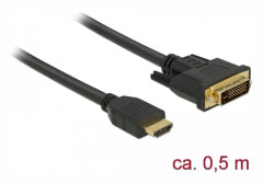 Delock HDMI till DVI 24+1 kabel dubbelriktad 0,5 m (85651)