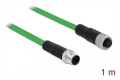 Delock nätverkskabel M12 4-stifts D-kodad TPU 1 m