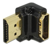 DeLOCK HDMI‑adapter, 19‑pin ho‑ha, vinklad 90° nedåt, svart