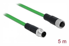 Delock nätverkskabel M12 4-stifts D-kodad hane till hona TPU 5 m (85436)
