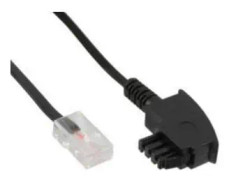 InLine - telefonkabel - RJ-45 (2-stift) (M) till TAE-F (M) - 25,0 m - oskärmad - platt - svart (18525)