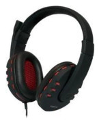 LogiLink HS0033, Ledningsført, Opkald/musik, 20 - 20000 Hz, 365 g, Headset, Sort, Rød