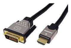 ROLINE - videokabel - dual link - HDMI / DVI - DVI-D (M) till HDMI (M) - 5 m - skärmad - svart/silver - 4K-stöd (11.04.5873)