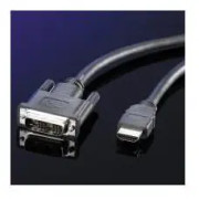 Value DVI - HDMI 1m, 1 m, DVI, HDMI Typ A (standard), Hankoppling, Hankoppling, Svart
