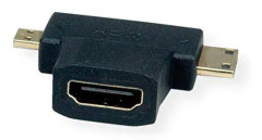 Värde HDMI T-adapter HDMI HDMI Mini + HDMI Micro svart 12.99.3166