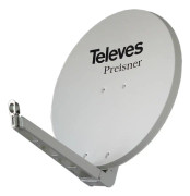 Televes S75QSD-W, 10,7 - 12,75 GHz, 38,5 dBi, Vit, Aluminium, 75 cm, 750 mm