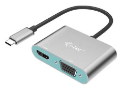 i-Tec - Videokort - 24 pin USB-C hane till HD-15 (VGA), HDMI hona - 15 cm - rymdgrå - stöd för 4K, USB-ström