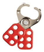 Brady, stålhasp med spänne (flera hasp), 25 mm, röd (1 st) (105718)