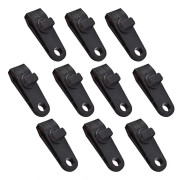INF Tältklämmor Svart 10-pack Stabila och Hållbara För Tält och Presenningar