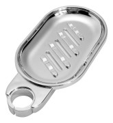 Bekvämt tvättställ med tvål, justerbar duschstång glid tvålplattor slät badrumshållare (silver) -