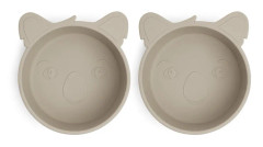 Nuuroo - Alex silicone deep plate 2-pack Koala - Cobblestone