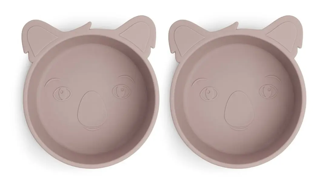Nuuroo - Alex silicone deep plate 2-pack Koala - Woodrose